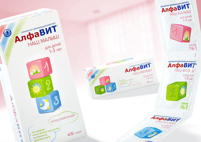 Дизайн упаковки для нового комплекса витаминов «АЛФАВИТ»