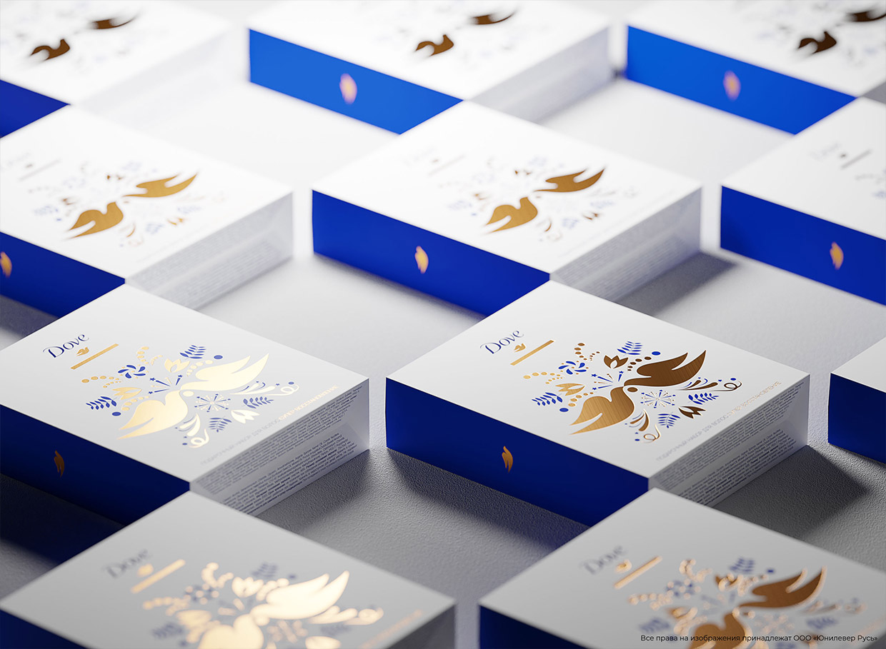 Адаптация дизайна упаковки подарочного набора Dove для российского рынка