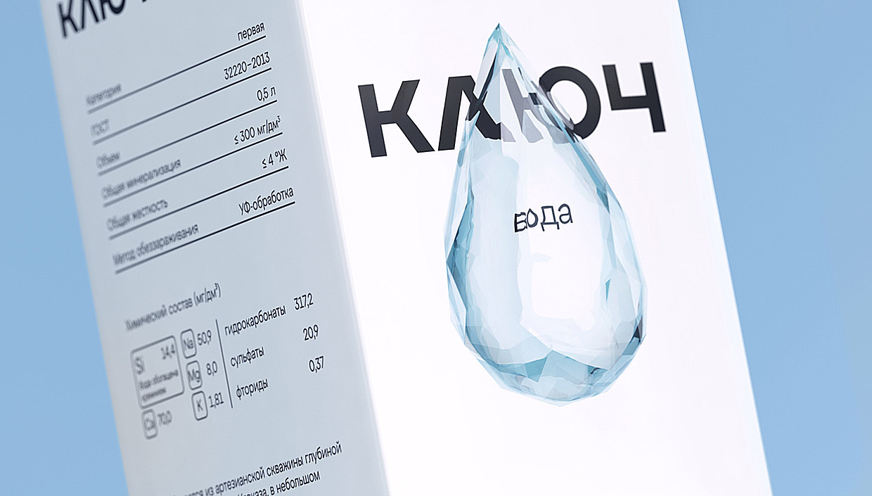 ENDY: Разработка фирменного стиля бренда воды «КЛЮЧ»
